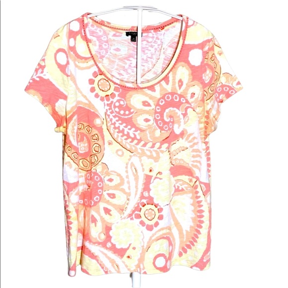 Talbots Tops - 💥Host Pick💥Talbots 100% cotton printed summer t-shirt sz LP